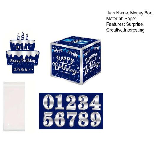 День рождения подарочный футляр для денег, сюрприз, взрывной денежный мешочек с тягой