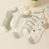 Female Summer Cotton Stripe Breathable Small Fresh Lace Bubble Mouth Boat Socks