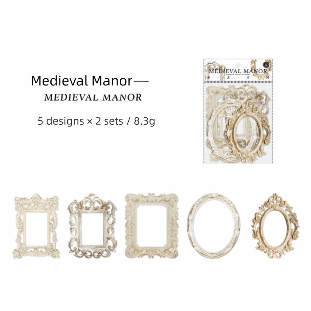 A Set Relievo Vintage Hollow Embossed Materials Frame Scrapbook Decoration Paper DIY Crafts