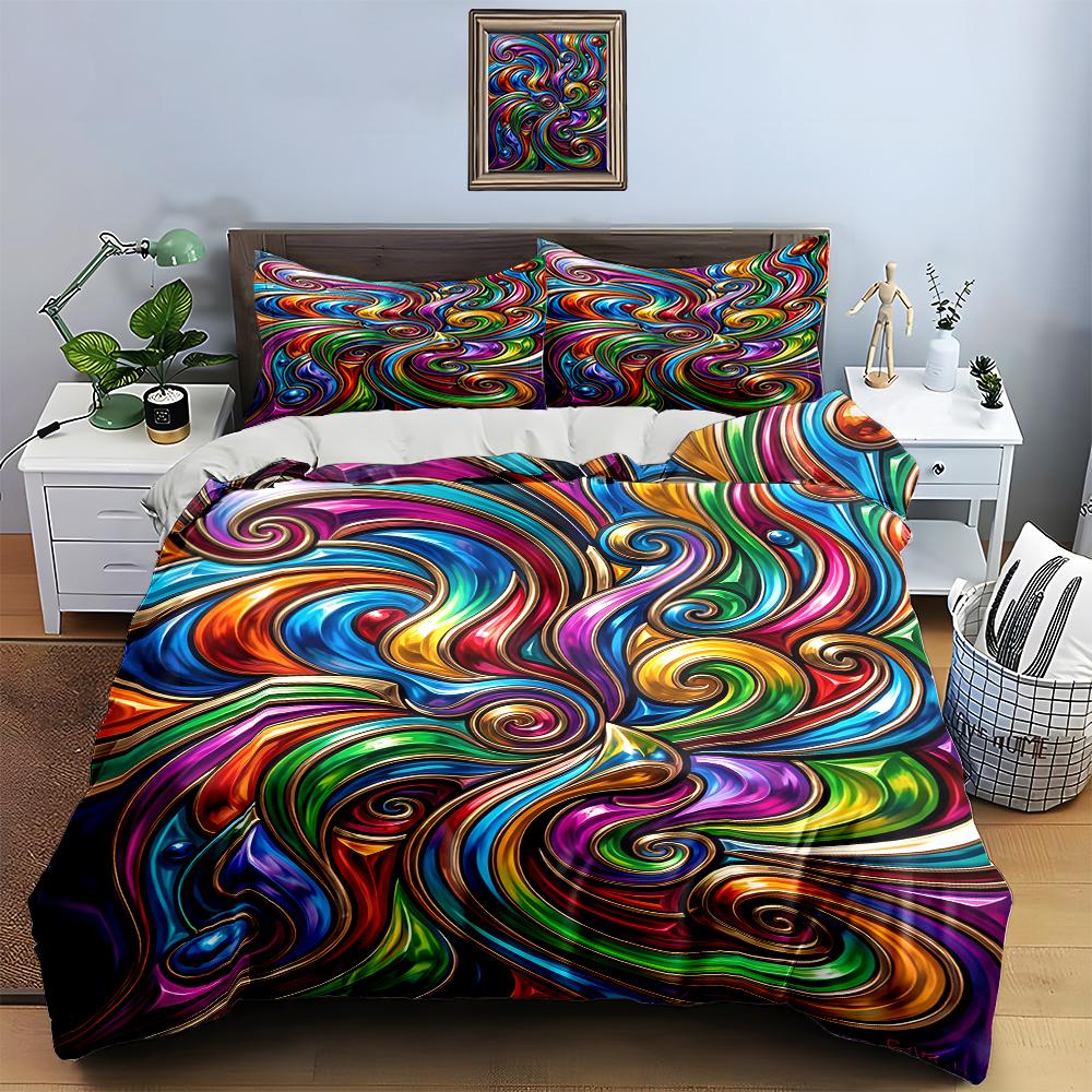 Colorful swirling pattern. Bedding Duvet cover sets Duvet covers Pillowcases gifts (1 * Duvet Cover 2 * Pillowcases, without duvet insert)
