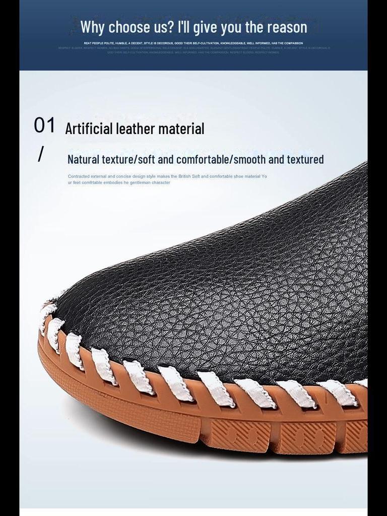 Мужские повседневные туфли-лодочки из искусственной кожи большого размера с круглым носком
