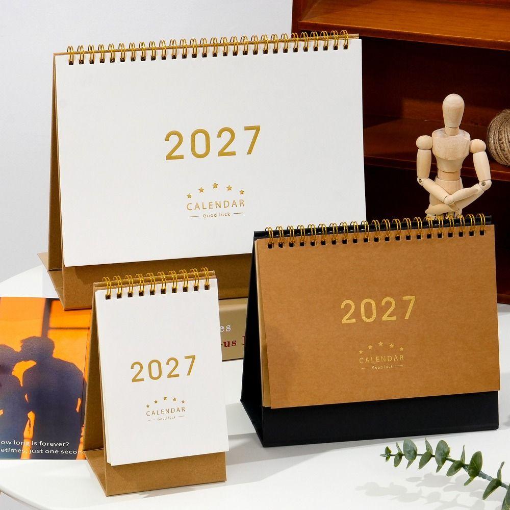 Standing 2027 Desk Calendar Multi-function Planner Scheduler Coil Calendar Office Planning
