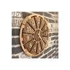 Wooden Wall Clock With Wicker Detail