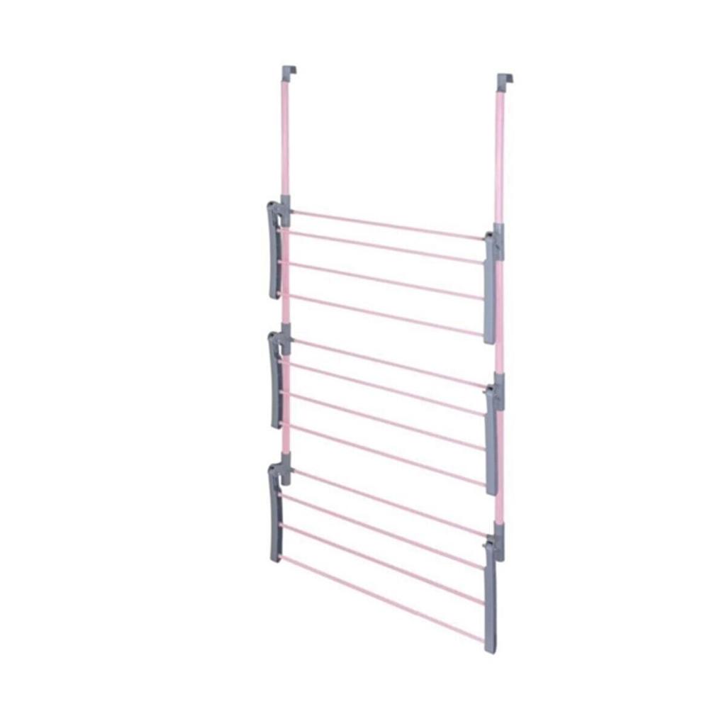 Розовая 3-х уровневая сушилка за дверью