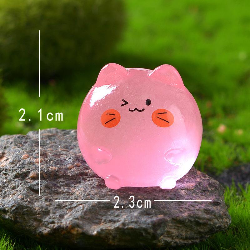 1 шт. светящиеся фигурки кошек для домашнего декора, миниатюрные фигурки, серебристые фигурки кошек, украшение стола, садовые принадлежности для садоводства своими руками