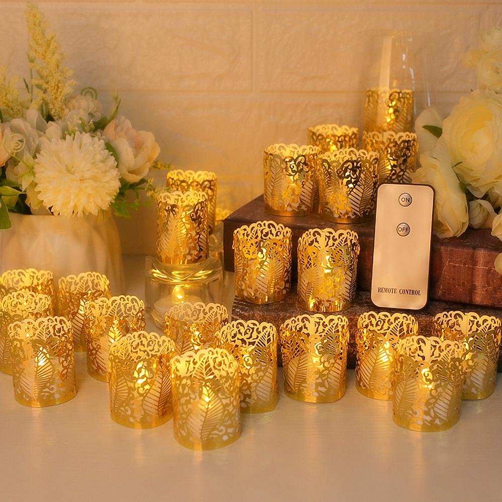 Беспламенные чайные свечи на батарейках, светодиодные чайные свечи с бумажным абажуром для свадьбы, Дня святого Валентина, Хэллоуина, Рождества