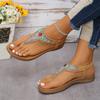 Мода Модные сандалии со стразами на плоской подошве для женщин Лето 2024 Повседневная нескользящая пляжная обувь Женская эластичная лента Клипса Носок Бохо Сандалии