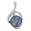 [Q9393] - Серебряный кулон "Сисси" серо-голубое серебро (родиевое покрытие) - 20x12 мм