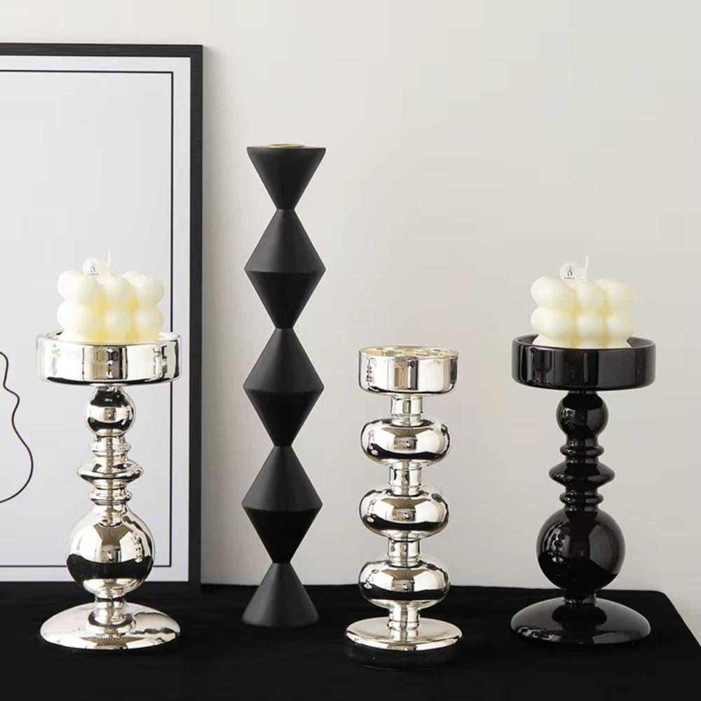 Elegant Minimalist Candlestick European Style Tea Light Rack Photo Props Candle Stands  Party