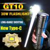 Powerful LED Flashlight With Tail USB Charging Head Zoomable Waterproof Torch Portable Light 3 Lighting Modes Built-in Battery