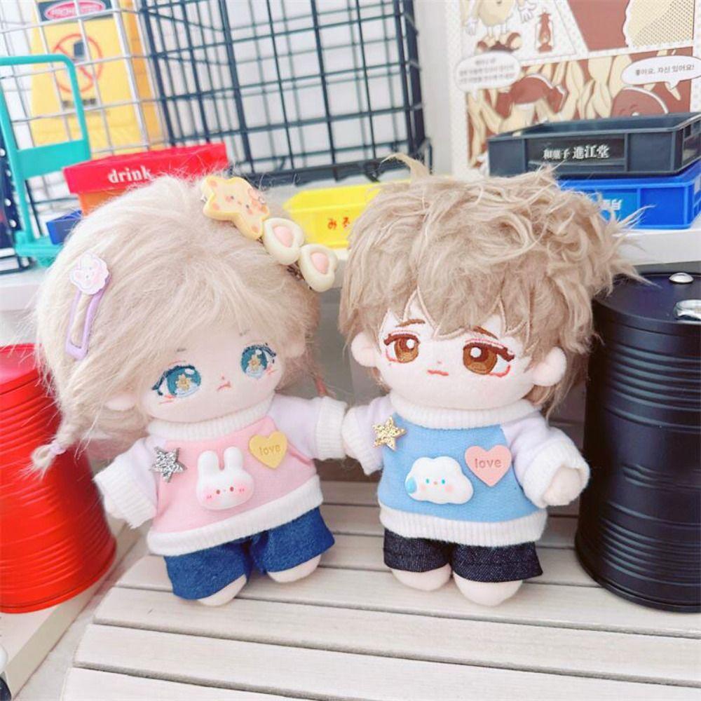 Мини Одежда для Куклы Хлопковый Джинсовый Материал Костюм Свитера для Куклы 10см Хлопковая Мягкая Кукла