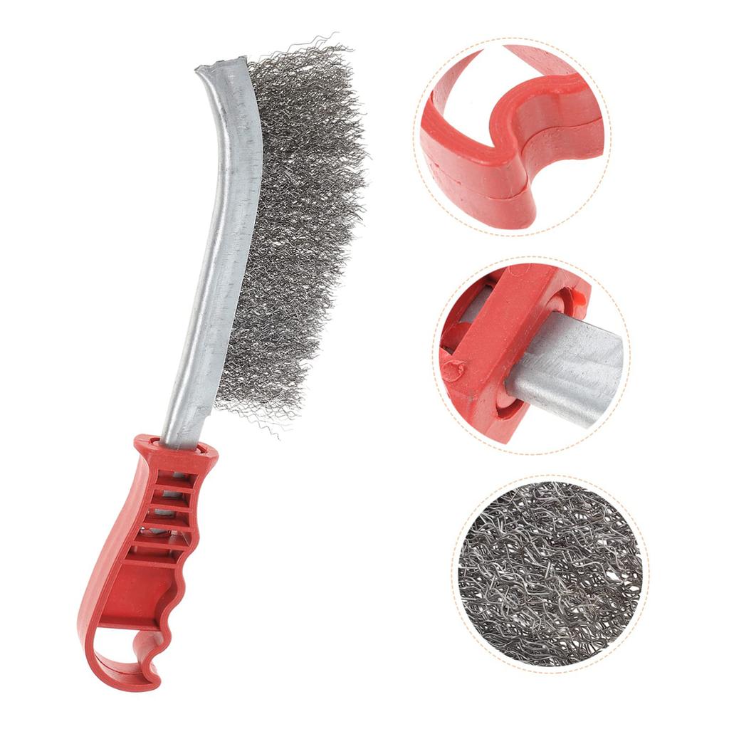 Нескользящая ручка Щетка из нержавеющей стали для удаления ржавчины с металла, очистки, зачистки
