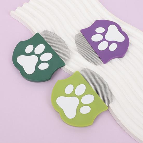 Расческа от блох для домашних животных, инструмент для удаления пятен от слез у домашних животных, расческа из нержавеющей стали для ухода за собаками и кошками с закругленными зубцами для мелких, средних и крупных домашних животных