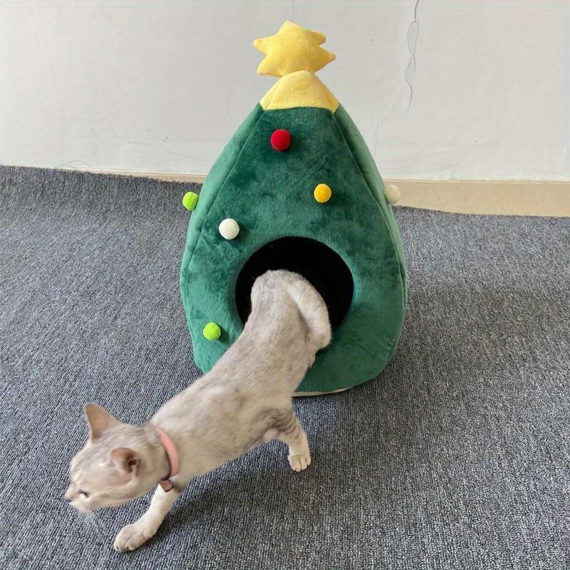 Новая Рождественская елка Кошачий туалет питомник Зимний теплый наполнитель для домашних животных Зимний кошачий домик Товары для домашних животных Кровать для домашних животных