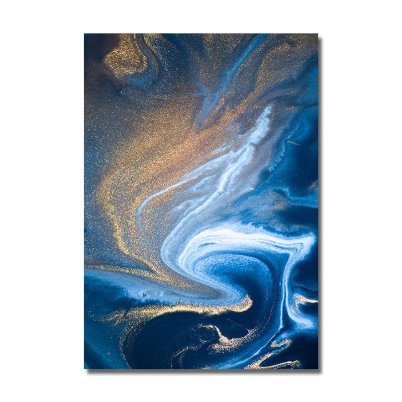 Золотая синяя волна плакат абстрактная картина на холсте скандинавские постеры и принты настенные художественные картины для гостиной современный домашний декор