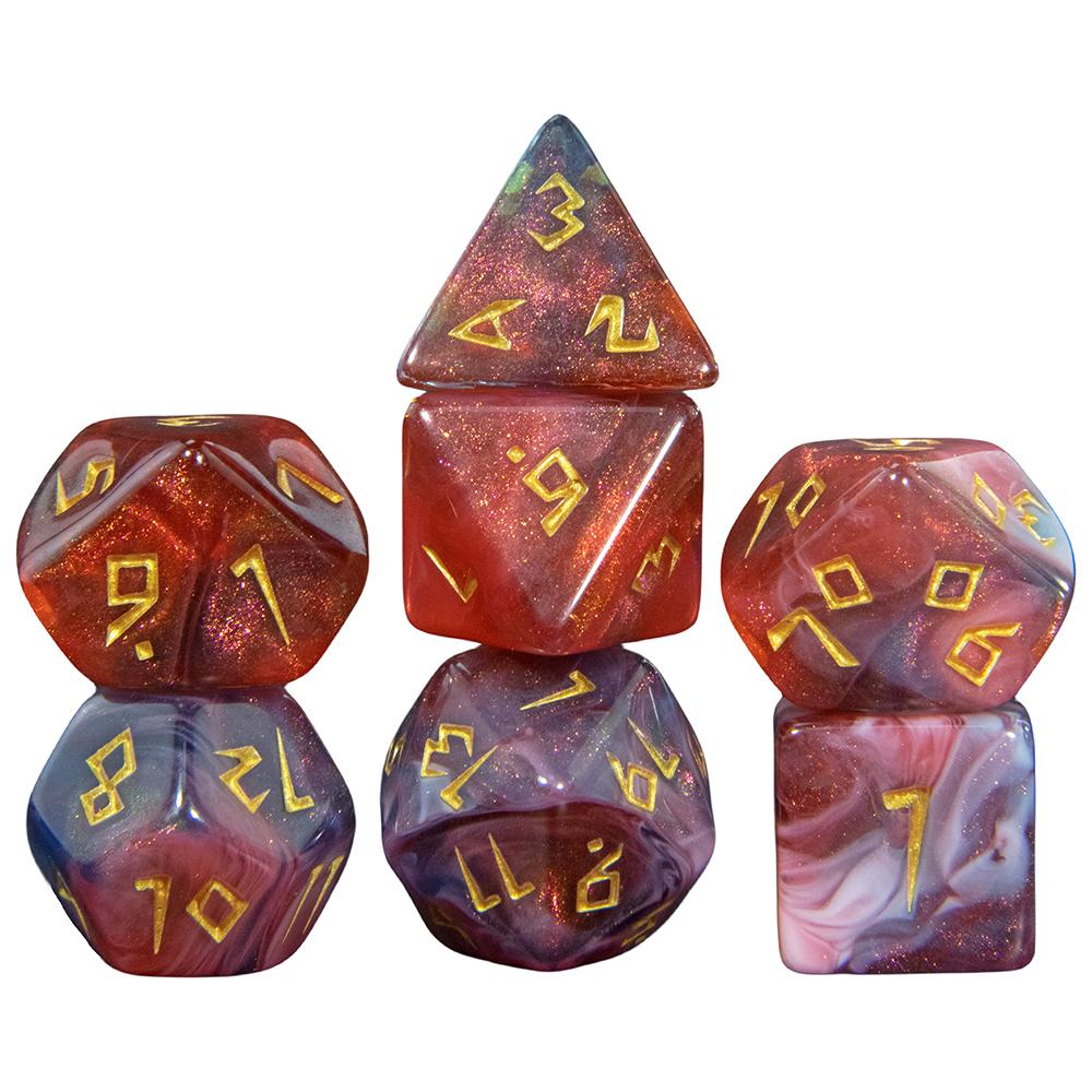 Набор многогранных кубиков DND, кубики смешанных цветов для настольной игры, реквизит для обучения математике, сувенирный подарок, 42 кубика, 6 туб, 1 подставка для туб