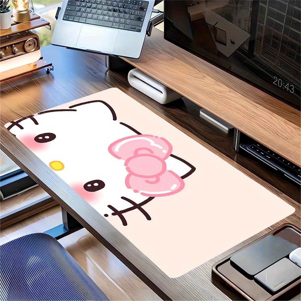 Kitty, Bow Themed XXL Mouse Pad - Non-slip Rubber Desk Mat for Gaming and Office Use, Multi-Function Keyboard and Mouse Pad, Ideal Gift for