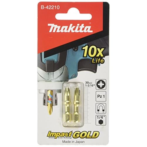 Makita B-42210 Ударная бита Shorton Gold Pz#1X1-3/16" 2/Se
