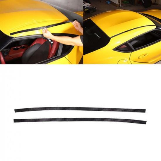 2Pcs Black Carbon Fiber Side Roof Trim Molding For Supra GR A90 -2024