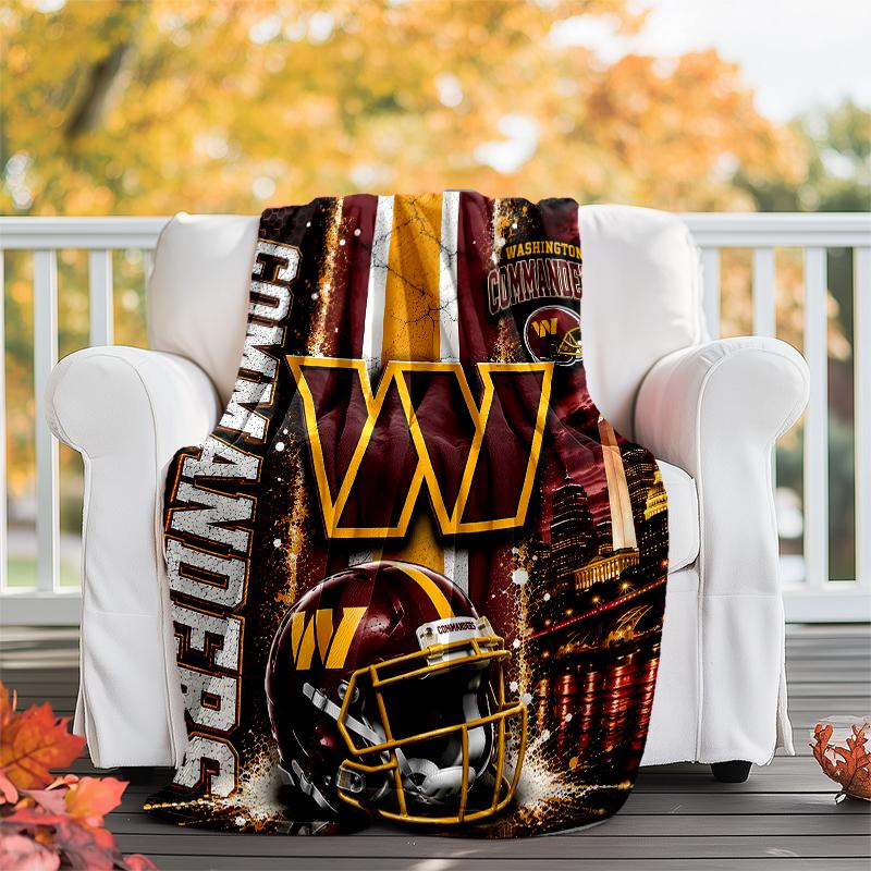 Washington Commanders printed blanket—lightweight,soft,warm;versatile blanket all seasons—perfect as &air-conditioning throw,nap blanket