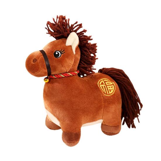 Плюшевая кукла Тема животные Изысканное мастерство Очаровательная плюшевая игрушка в форме лошади Украшение для новогодней вечеринки 2026