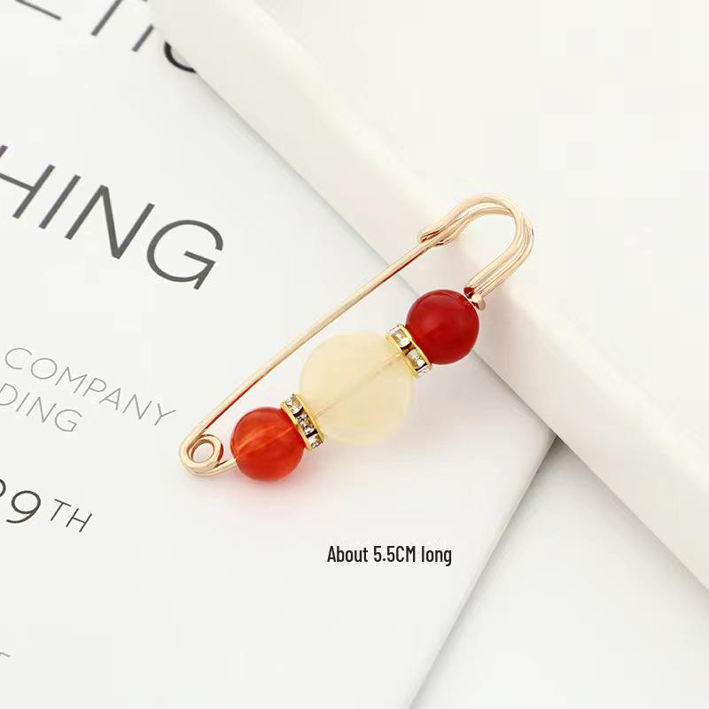 Стильная булавка для пояса с декоративными бусинами для женщин - Надежно фиксирует одежду и предотвращает оголение