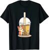 Milktea Corgi Lover Bubble Tea Bobas Kawaii Corgi T-Shirt Anime Clothes Shirts Cotton Daily Four Seasons Cute Animal