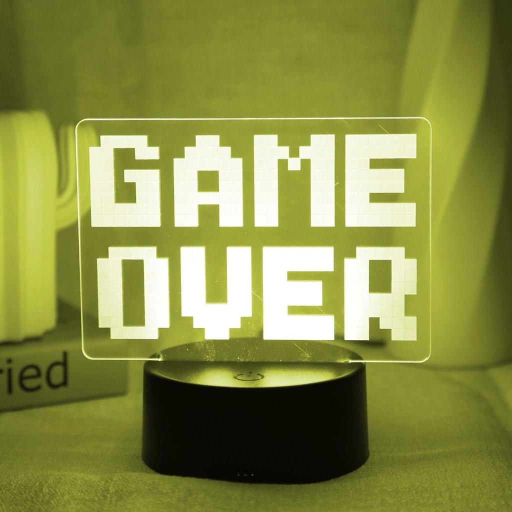 USB 3D креативный ночник, сенсорное переключение 7 цветов, украшение для дома для спальни и гостиной, подарок для любителей игр.