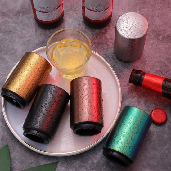 Automatic Beer Bottle Opener Magnetic Stainless Steel Push-pull Bottle Opener Portable