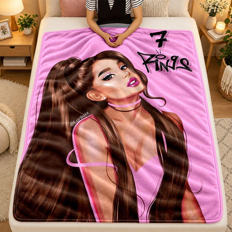 Flannel BlanketAriana Grande Warm Soft Throw Blanket for Indoor Sofa Bed Living Room Use