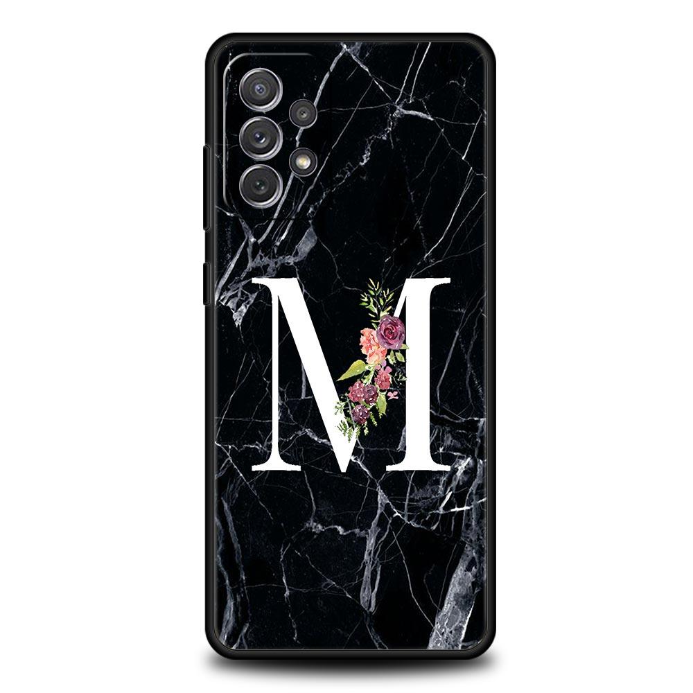 Буквы Цветок Английский Мрамор Чехол для Телефона Для Samsung A17 A07 A55 A35 A25 A15 A05 A33 A31 A23 A21s A13 A41 A73 A53 A51 A71 Чехол
