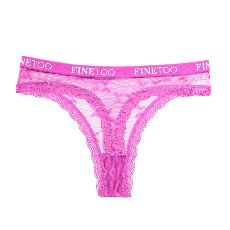 FINETOO Женские сексуальные кружевные стринги с низкой талией и перспективными стрингами, мягкие и удобные трусики