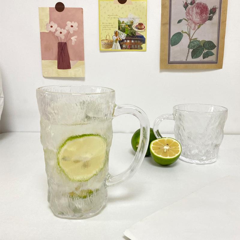 Кофейные кружки, стеклянные чашки с рисунком ледника и ручкой, стаканы для питья сока, кружка для напитков, кружка для десерта, молочная кружка, посуда, бутылка для воды