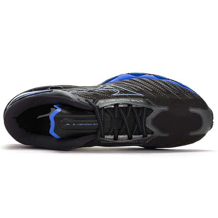 Mizuno Wave Prophecy 12S Унисекс Низкие Черно-Сине-Серые Беговые Кроссовки Комфорт Спорт Амортизация Нескользящие Износостойкие и Дышащие J1GC230006