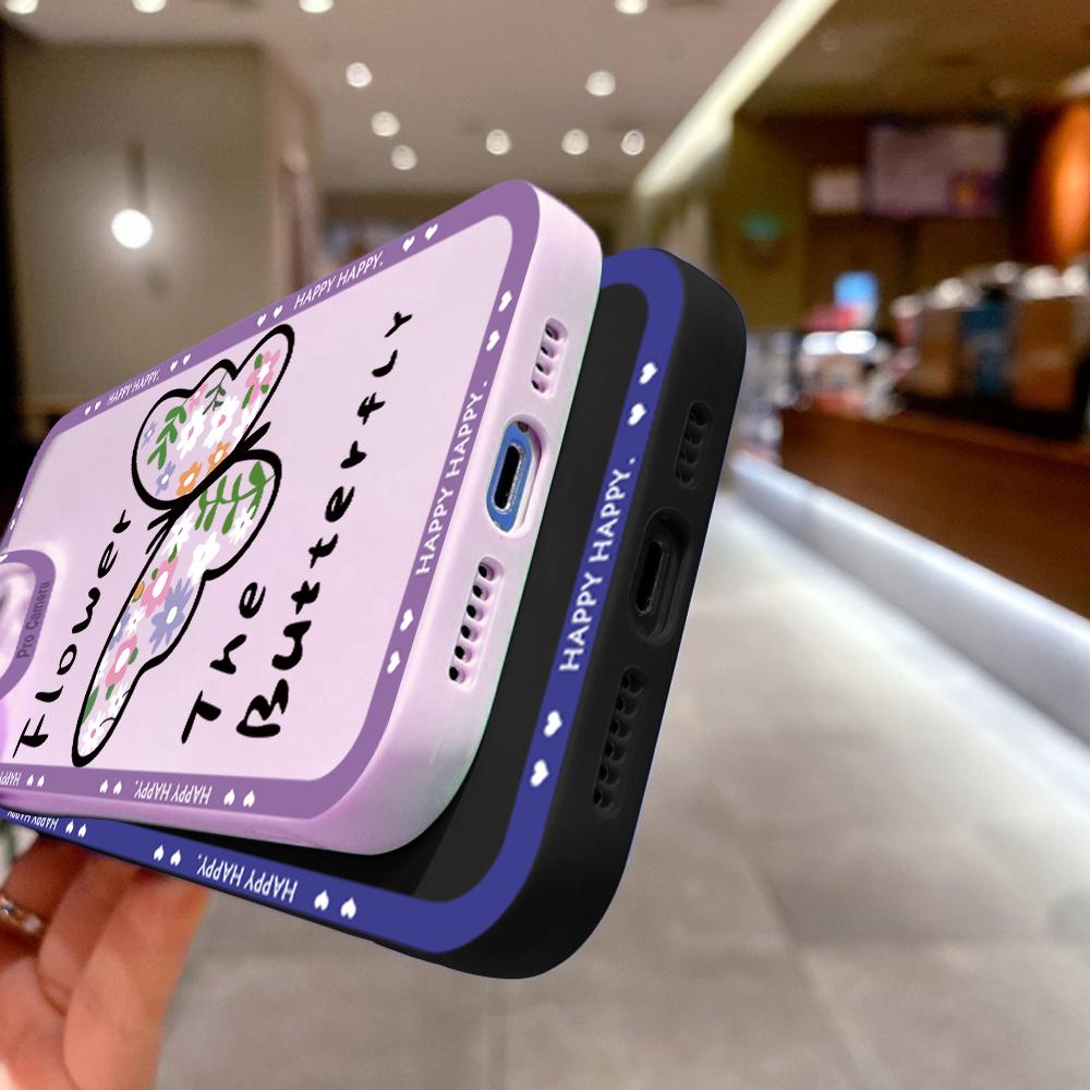 Для iPhone 16 15 14 Pro Max Redmi Note 13 12 Pro Samsung S25 S24 Ultra A13 A14 A15 A16 Цветы Бабочки Дизайн Полный Объектив Камера Защитный Чехол