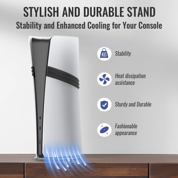 PS5 Stand Vertical Stand Easy Installation High Stability Improved Heat Dissipation PS5 New Stand Charging Cable Included PS5 Accessories PS5 PS5