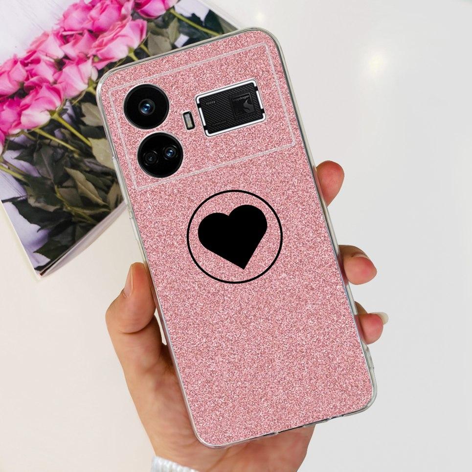 For Realme GT5 Case Clear Silicone Soft TPU Cover For OPPO Realme GT 5 RealmeGT5 Cases Flower Marble Jelly Bumper Coques