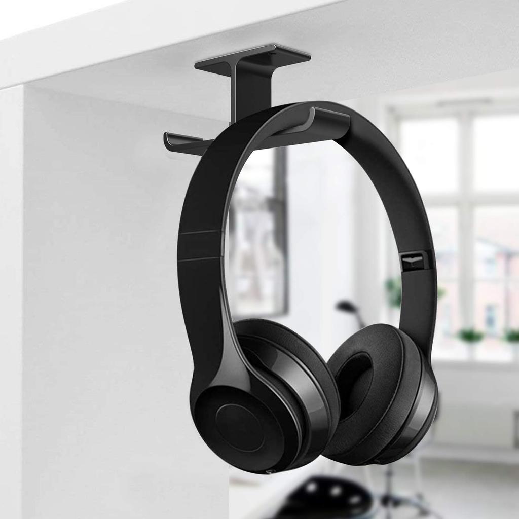 APPHOME Headphone Hanger Headphone Holder Aluminum Clamp Type Black