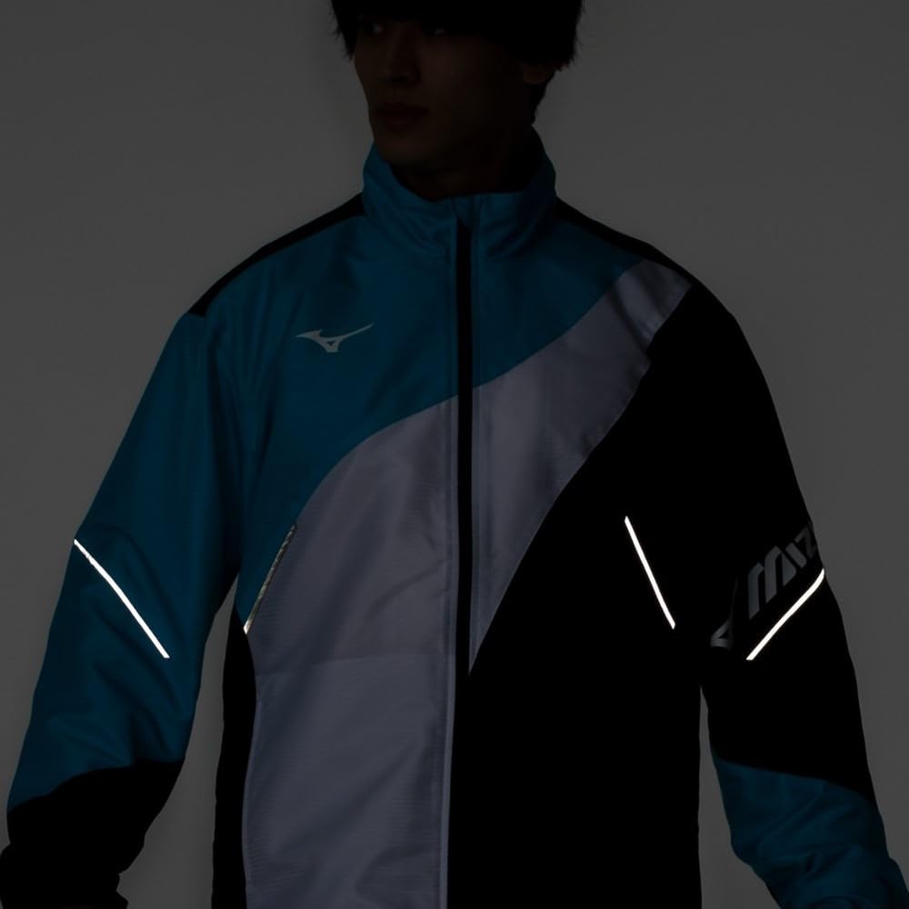 Tennis Wear Active Warmer Jacket Heat Retention Water Repellent 62MEA502 Black X Blue Atoll XS [Mizuno]