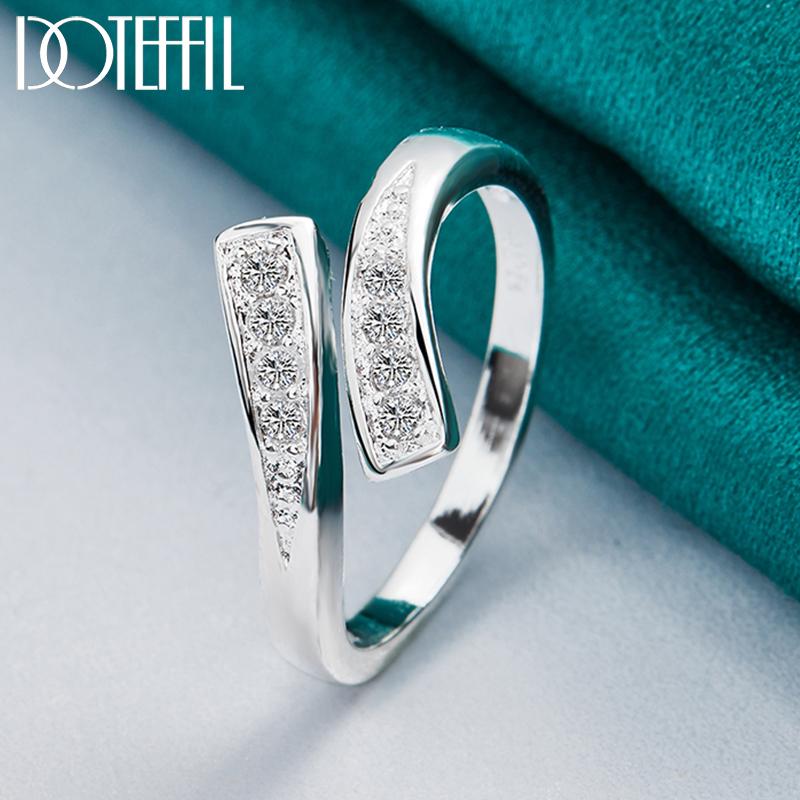 Кольцо с регулируемым размером из стерлингового серебра 925 пробы и цирконием AAA, модные свадебные украшения