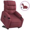Electric Recliner Chair with Rising Function Burgundy Fabric