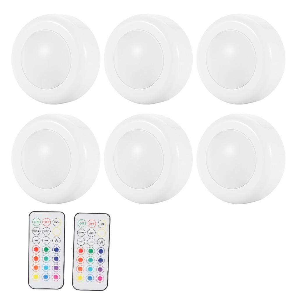 6PCS LED Cabinet Light Human Body Sensor Night Lamp with Remote Control for Home Corridor Indoo