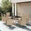VidaXL Garden Dining Set and Cushions 9 Pcs Beige Poly Rattan, Dining Set 3157564