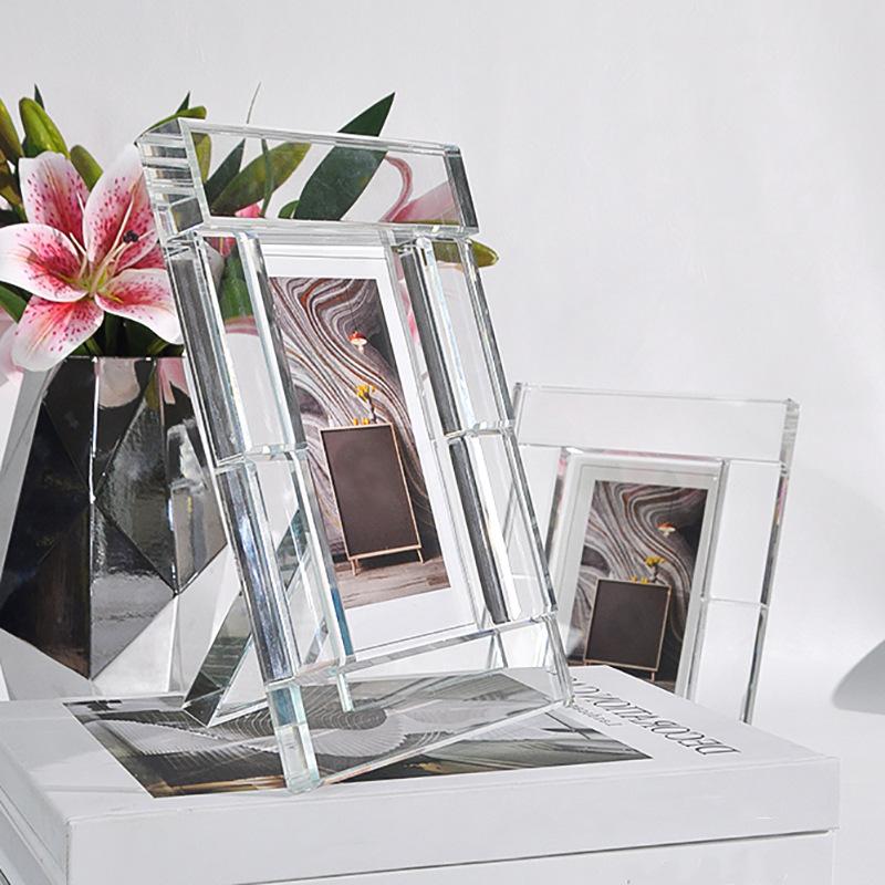 Современная легкая роскошная прозрачная хрустальная фоторамка украшения модель спальня гардероб свадебное платье магазин фоторамка фоторамка аксессуары