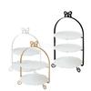 White Dessert Table Display Stand Wedding Decoration Afternoon Tea Double-Layer Cake Stand Gold Pastry Decoration Plate 3 Layer