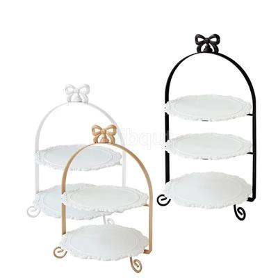 Белая подставка для десертного стола, украшение для свадьбы, двухслойная подставка для торта, золотая тарелка для украшения кондитерских изделий, 3 слоя