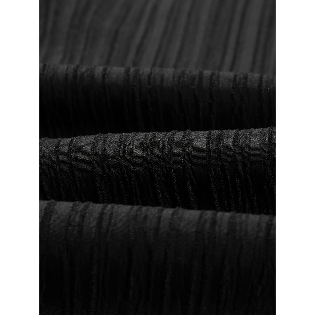 Мужская повседневная полосатая толстовка с коротким рукавом, воротником-стойкой на пуговицах и эластичным поясом, брюки из полиэстеровой ткани с добавлением эластана, двухкомпонентный