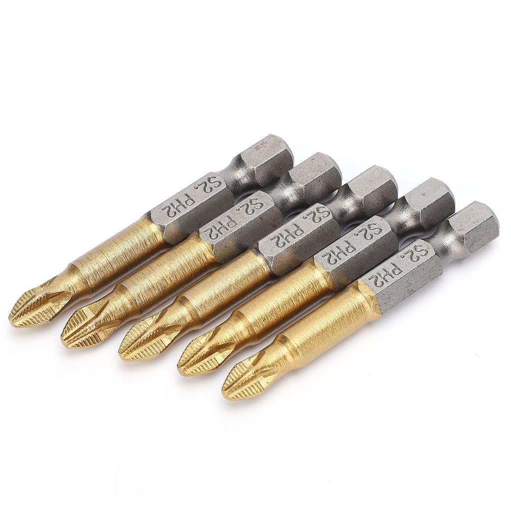 Набор из 5 крестовых отверток PH2 с противоскользящим шестигранным хвостовиком 14 дюймов 50 мм