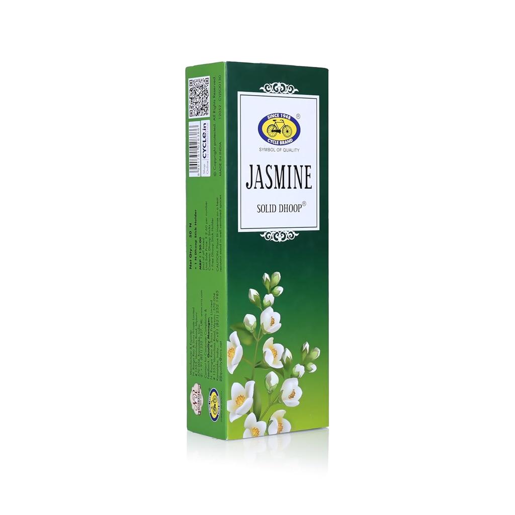 Cycle Pure Jasmine Безосновные Твердые Палочки Дхуп 50 Штук Цветочный Аромат Долговечные Экологичные