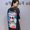Модные футболки с принтом для женщин, летняя одежда, повседневные топы с коротким рукавом с мультяшным узором, отделка горячими бриллиантами, бисером
